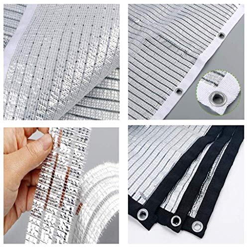 White Reflective Aluminet Shade Cloth Sunblock Shade Net UV Resistant, Premium Garden Shade Mesh Tarp Top Shade Cloth Quality Panel Flowers Plants Patio Lawn Customized