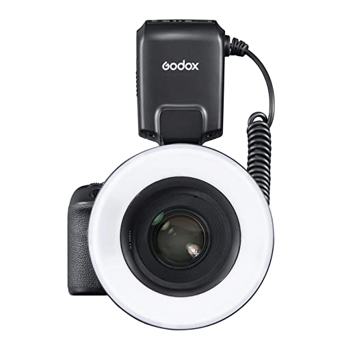 Godox ML-150II ML150II Macro LED Ring Flash Speedlite GN12 0.1-2s Recycle Time 5800K±200K for Sony Canon Nikon Fuji Olympus Panasonic DSLR Cameras for Video Production, Animal and Plant Photography