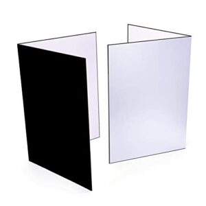 (2 pcs) light reflector 3 in 1 photography reflector cardboard, a4 (12×8 inch) size folding light diffuser board for still life, product and food photo shooting – black, silver and white, 2 pack