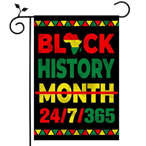 Nepnuser Black History Month Garden Flag Afro African American February Festival Holiday Party Decoration Double Sided Lawn Front Yard Sign