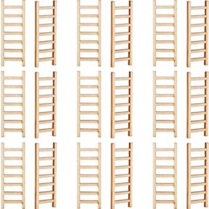 skylety 20 pcs mini wooden step ladder fairy garden ladder furniture miniature ladder dollhouse ornament diy craft accessory for landscape decor