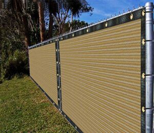 ifenceview 5’x5′ to 5’x30′ beige fence privacy screen fabric mesh for construction site, yard, garden 160 gsm uv protection (5’x5′)