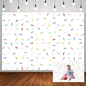 sendy 7x5ft donut birthday party backdrop grow up baby sprinkle decorations happy first newborn shower banner bright confetti background portrait photo shoot studio props, white,color