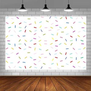 Sendy 7x5ft Donut Birthday Party Backdrop Grow Up Baby Sprinkle Decorations Happy First Newborn Shower Banner Bright Confetti Background Portrait Photo Shoot Studio Props, white,color