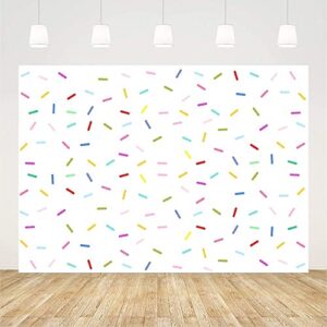 Sendy 7x5ft Donut Birthday Party Backdrop Grow Up Baby Sprinkle Decorations Happy First Newborn Shower Banner Bright Confetti Background Portrait Photo Shoot Studio Props, white,color