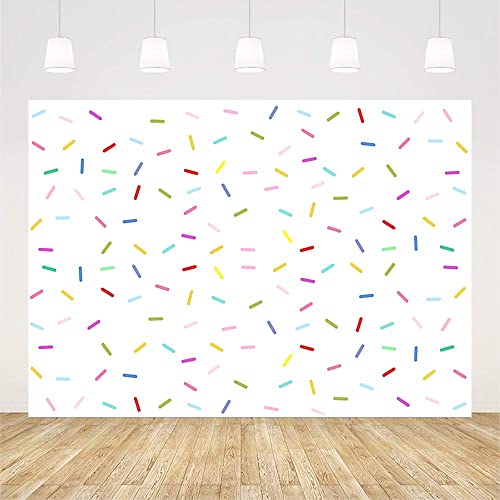 Sendy 7x5ft Donut Birthday Party Backdrop Grow Up Baby Sprinkle Decorations Happy First Newborn Shower Banner Bright Confetti Background Portrait Photo Shoot Studio Props, white,color