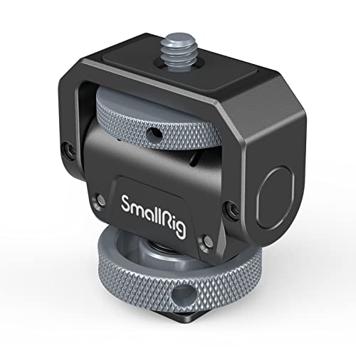 SmallRig Camera Monitor Mount Lite with Cold Shoe, Swivel 360° and Tilt 180° Holder for Field Monitor, LED, Flash and Video Shooting Photography Accessories, Max Load Capacity of 90° Tilt 3.2kg - 3809