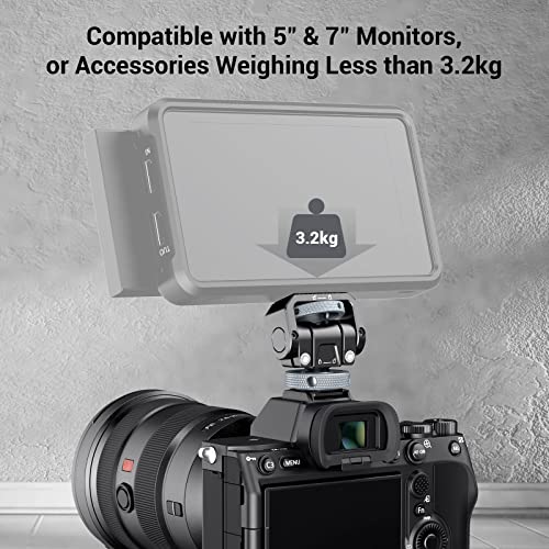 SmallRig Camera Monitor Mount Lite with Cold Shoe, Swivel 360° and Tilt 180° Holder for Field Monitor, LED, Flash and Video Shooting Photography Accessories, Max Load Capacity of 90° Tilt 3.2kg - 3809