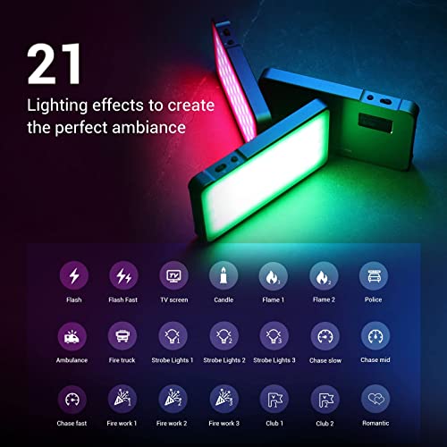 simorr P96L RGB Video Light, Palm-Sized All-Metal Portable LED Camera Light Full Color Fill Light CRI 96+ Rechargeable DSLR Lighting with Aluminum Alloy for Photography, YouTube, TikTok, Ins-3489