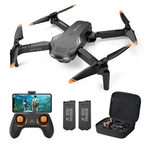 heygelo s90 drones with camera for adults, 1080p hd mini fpv drone for kids beginners, foldable rc quadcopter toys gifts for boys girls with altitude hold, gravity control, 2 batteries and carry case