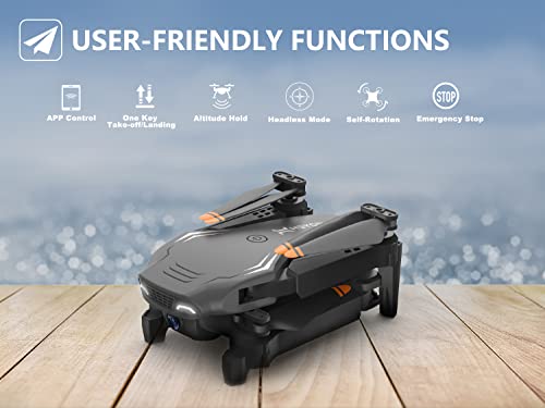 heygelo S90 Drones with Camera for Adults, 1080P HD Mini FPV Drone for Kids Beginners, Foldable RC Quadcopter Toys Gifts for Boys Girls with Altitude Hold, Gravity Control, 2 Batteries and Carry Case