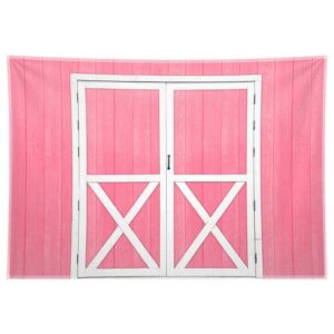 zthmoe 7x5ft fabric pink barn wooden door photography backdrop western farm cowgirl background happy birthday kids portrait photo tapestry booth props