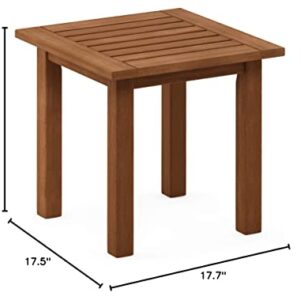 Furinno FG18506 Tioman Hardwood Patio Furniture Outdoor End Table, Natural