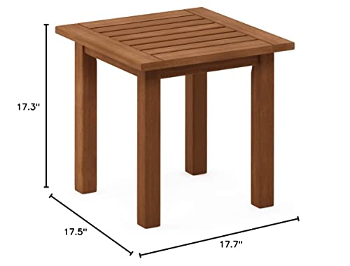 Furinno FG18506 Tioman Hardwood Patio Furniture Outdoor End Table, Natural