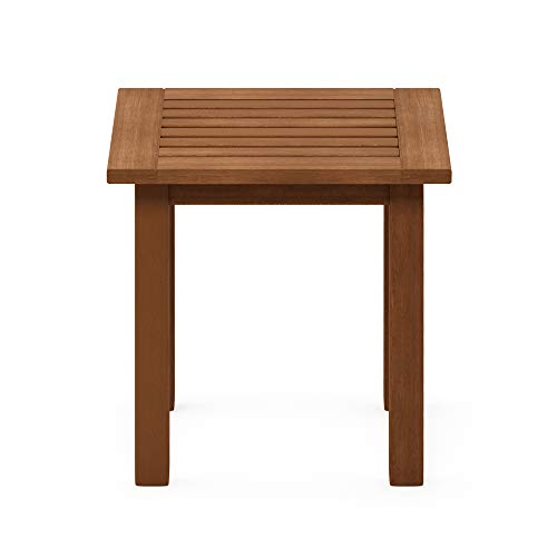 Furinno FG18506 Tioman Hardwood Patio Furniture Outdoor End Table, Natural