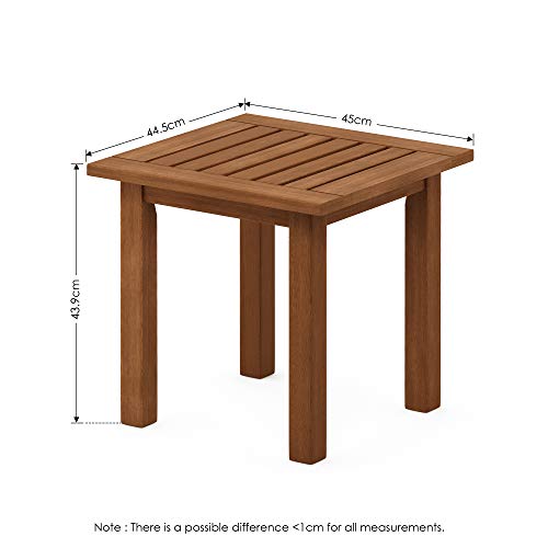 Furinno FG18506 Tioman Hardwood Patio Furniture Outdoor End Table, Natural