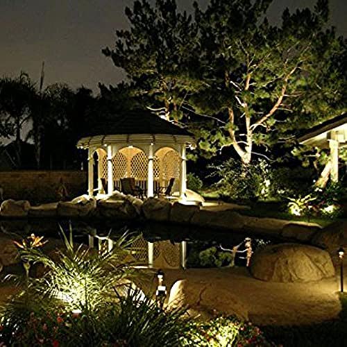 Youngine 12V Outdoor LED Lawn Light Lamps Landscape Spotlight 5W COB Garden Patio Wall Yard Path Decorative Lighting with Spiked Stand, Pack of 2 (Warm White),NO Plug