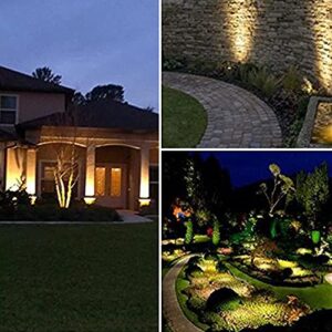 Youngine 12V Outdoor LED Lawn Light Lamps Landscape Spotlight 5W COB Garden Patio Wall Yard Path Decorative Lighting with Spiked Stand, Pack of 2 (Warm White),NO Plug