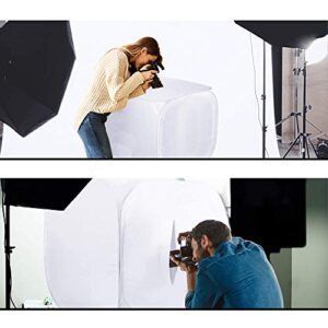 Bestshoot 24" Portable Photo Studio Shooting Tent Light Box Cube Diffusion Softbox Tent with 4 Colors Backdrops (Red Dark Blue Black White) for Table Top Indoor Outdoor Photography