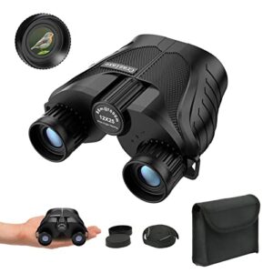 craziaxe travel binoculars for adults and kids- 12×25 mini binoculars high-powered night vision for bird watching, hunting, concert, theater – long range, auto focus binoculars (black)