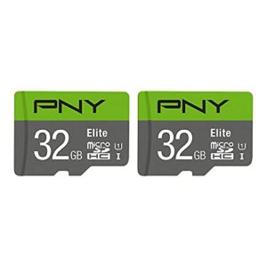 PNY 32GB Elite Class 10 U1 microSDHC Flash Memory Card 2-Pack - 100MB/s Read, Class 10, U1, Full HD, UHS-I, Micro SD