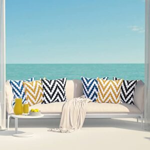 JYVNCZ Fall Outdoor Pillows Covers 18x18 Inch Set of 2 Decorative Waterproof Cushion Lumbar Throw Pillow Covers for Patio Furniture Couch (Yellow)