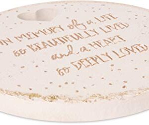 Pavilion Gift Company 22213 in Memory of A Life So Beautifully Live and A Heart So Deeply Loved-10 Inch Weather Proof 10" Garden Stone, Round, Beige