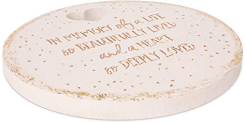 Pavilion Gift Company 22213 in Memory of A Life So Beautifully Live and A Heart So Deeply Loved-10 Inch Weather Proof 10" Garden Stone, Round, Beige