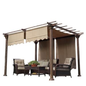 garden winds universal replacement canopy top cover for pergolas – beige