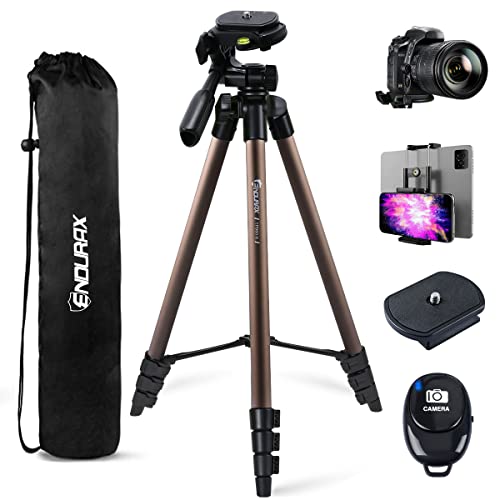 Endurax 60'' Tripod for Camera Canon Nikon DSLR, Camera Phone Tripod with Universal Holder, Carry Bag, Max. Load 6.6 lbs