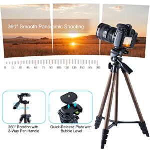 Endurax 60'' Tripod for Camera Canon Nikon DSLR, Camera Phone Tripod with Universal Holder, Carry Bag, Max. Load 6.6 lbs