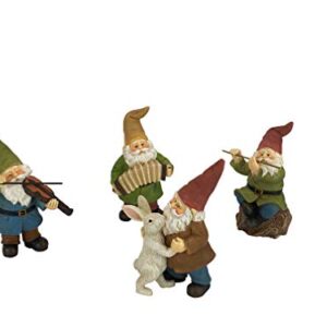 GlitZGlam Happy Gnomes Dancing Celebration! - 4- Piece Musical Garden Gnome Set for The Miniature Fairy Garden