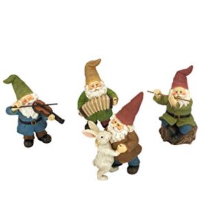 GlitZGlam Happy Gnomes Dancing Celebration! - 4- Piece Musical Garden Gnome Set for The Miniature Fairy Garden