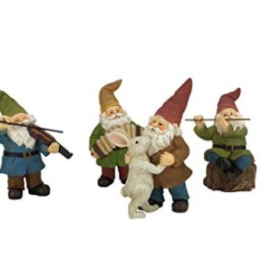 GlitZGlam Happy Gnomes Dancing Celebration! - 4- Piece Musical Garden Gnome Set for The Miniature Fairy Garden