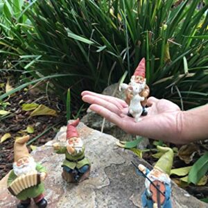 GlitZGlam Happy Gnomes Dancing Celebration! - 4- Piece Musical Garden Gnome Set for The Miniature Fairy Garden