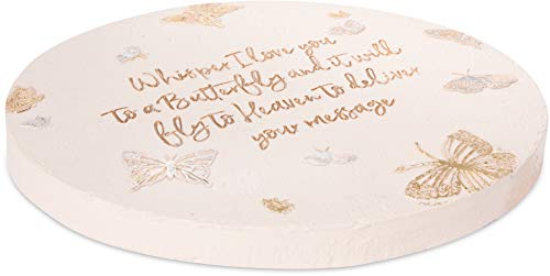 Pavilion Gift Company 22215 Whisper I Love You to A Butterfly and It Will Fly to Heaven to Deliver Your Message-10 Inch Weather Proof Ston 10" Garden Stone, 10 inch Round, Beige