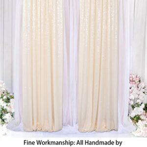 Sparkle Backdrop Curtain Ivory 2 Panels Set Sequin Photo Backdrop 2FTx8FT Sequin Backdrop Curtain Pack of 2-1220S