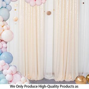 Sparkle Backdrop Curtain Ivory 2 Panels Set Sequin Photo Backdrop 2FTx8FT Sequin Backdrop Curtain Pack of 2-1220S