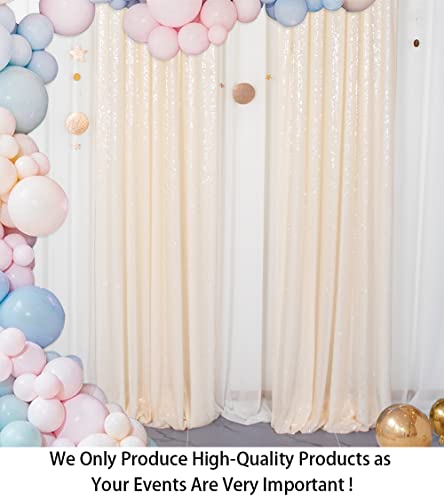 Sparkle Backdrop Curtain Ivory 2 Panels Set Sequin Photo Backdrop 2FTx8FT Sequin Backdrop Curtain Pack of 2-1220S