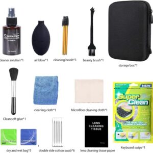 Cleaning Kit for Laptop,PC TV Screen Microfiber Cleaning Cloth Swabs & Case for Electronic Devices, Camera Lens Cleaning, with Storage Box (12Pcs)