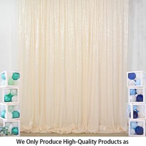 ShiDianYi 4FTX6FT-Ivory-SEQUIN Photo Backdrop, Beige Wedding Photo Booth, Photography Background Ivory Sequin Backdrop Curtain Glitter Backdrop for Parties