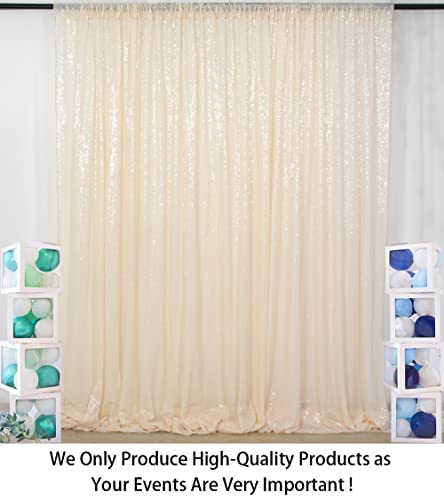 ShiDianYi 4FTX6FT-Ivory-SEQUIN Photo Backdrop, Beige Wedding Photo Booth, Photography Background Ivory Sequin Backdrop Curtain Glitter Backdrop for Parties