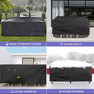 GORDITA Patio Furniture Covers, 83 x 51 x 29 inch Waterproof Patio Table Cover, Durable 420D Outdoor Furniture Covers with 4 Windproof Buckles, Large Patio Cover for 6- 8 Seats