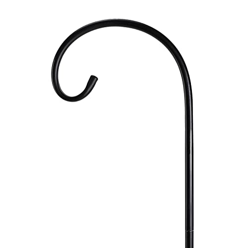 GSM Brands Shepherds Hook 32 Inch, Black, Adjustable Design.5 Thick Yard Decor for Hanging Up to 20 lbs.