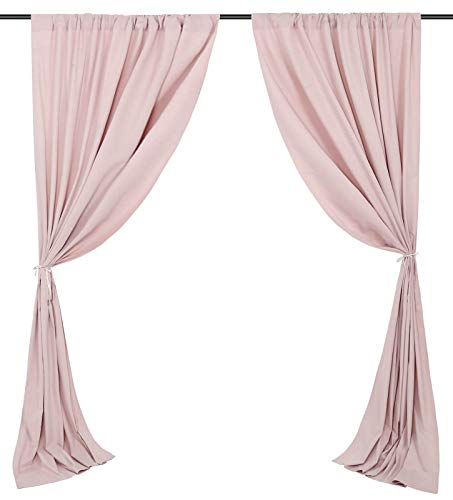 MoKoHouse 10ft x 8ft Pink Backdrop for Parties Pink Backdrop Drape for Birthday Valentines 2 Panels 5ft x 8ft