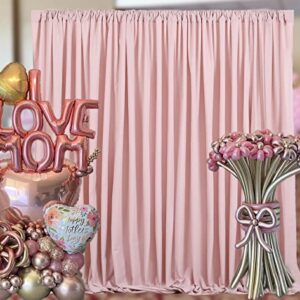 MoKoHouse 10ft x 8ft Pink Backdrop for Parties Pink Backdrop Drape for Birthday Valentines 2 Panels 5ft x 8ft