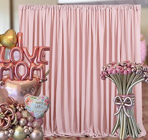 MoKoHouse 10ft x 8ft Pink Backdrop for Parties Pink Backdrop Drape for Birthday Valentines 2 Panels 5ft x 8ft