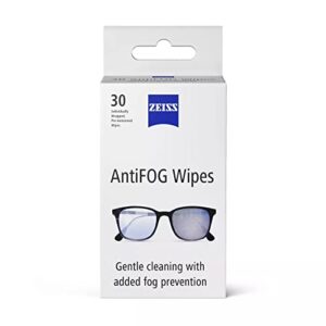 zeiss anti-fog lens wipes, pre-moistened, individually wrapped defogger wipes for coated lenses, binoculars, scopes, cameras, and glasses, 30 count