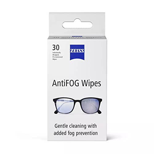 ZEISS Anti-Fog Lens Wipes, Pre-Moistened, Individually Wrapped Defogger Wipes for Coated Lenses, Binoculars, Scopes, Cameras, and Glasses, 30 Count