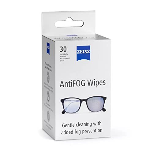 ZEISS Anti-Fog Lens Wipes, Pre-Moistened, Individually Wrapped Defogger Wipes for Coated Lenses, Binoculars, Scopes, Cameras, and Glasses, 30 Count